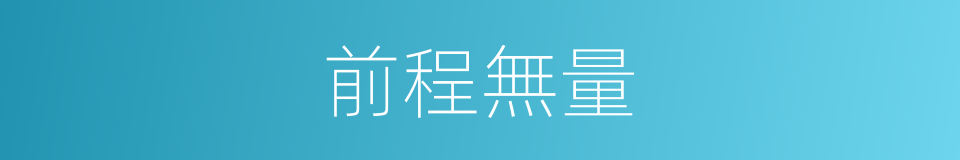 前程無量的意思