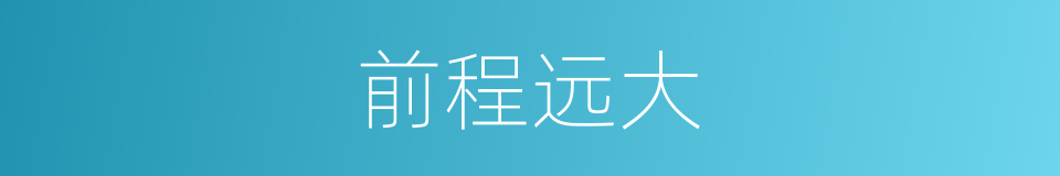 前程远大的意思