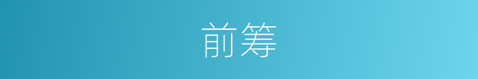 前筹的意思