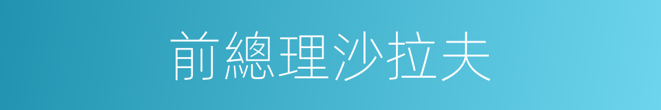 前總理沙拉夫的同義詞
