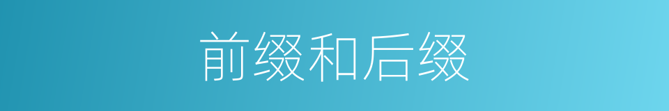 前缀和后缀的同义词