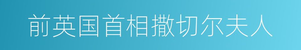 前英国首相撒切尔夫人的同义词