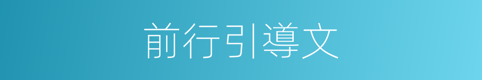 前行引導文的同義詞