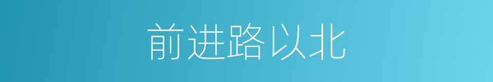 前进路以北的同义词
