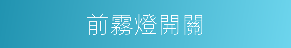 前霧燈開關的同義詞