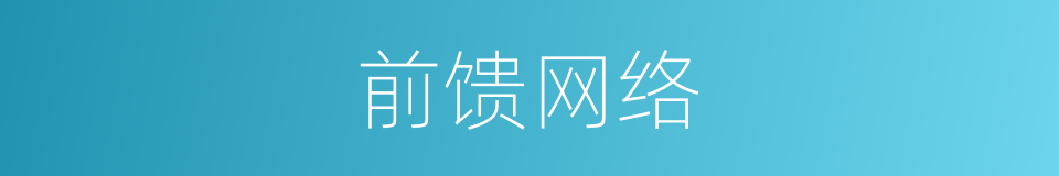 前馈网络的同义词