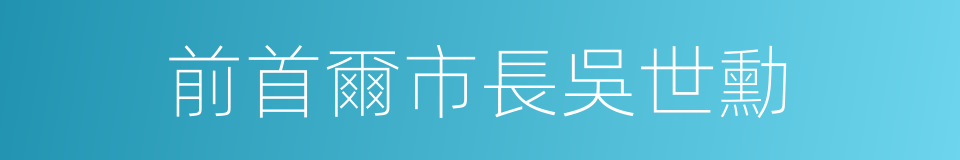 前首爾市長吳世勳的同義詞