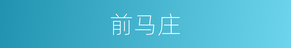前马庄的同义词