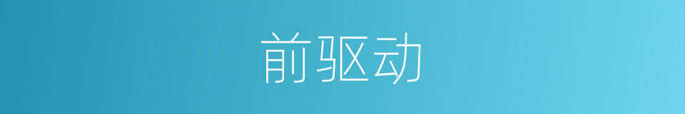前驱动的同义词