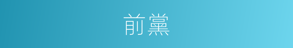 前黨的同義詞