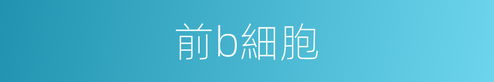 前b細胞的同義詞