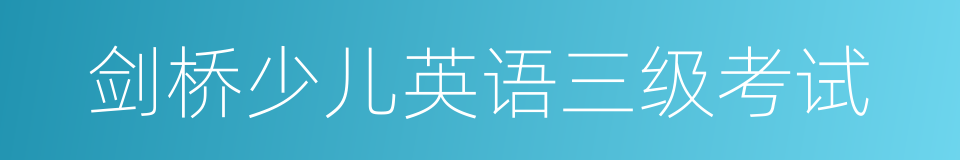 剑桥少儿英语三级考试的同义词