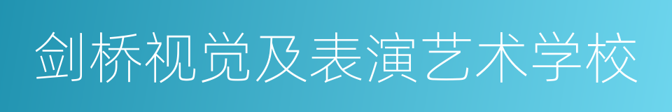 剑桥视觉及表演艺术学校的意思