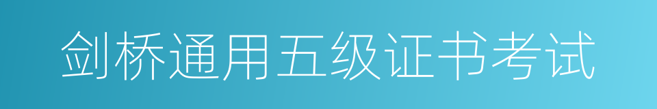 剑桥通用五级证书考试的同义词