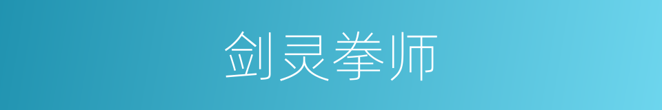 剑灵拳师的同义词