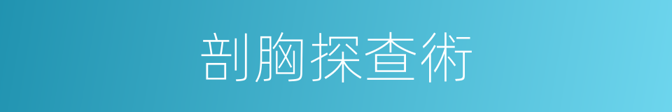 剖胸探查術的同義詞