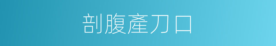 剖腹產刀口的同義詞