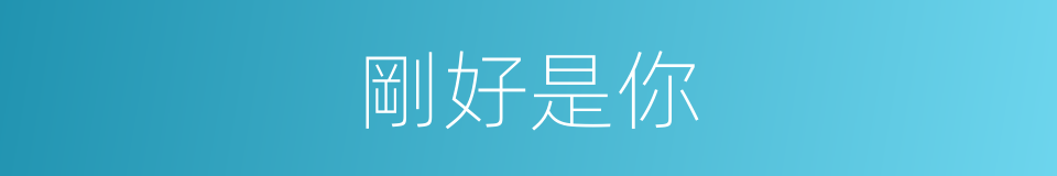 剛好是你的同義詞
