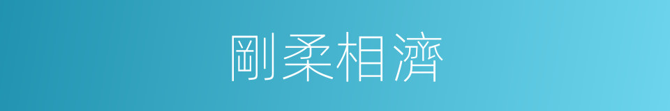 剛柔相濟的意思
