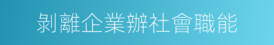 剝離企業辦社會職能的同義詞