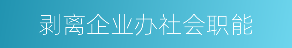 剥离企业办社会职能的同义词