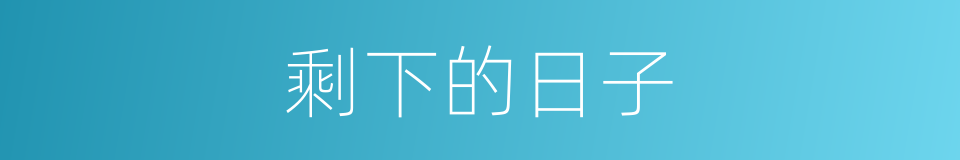 剩下的日子的同义词