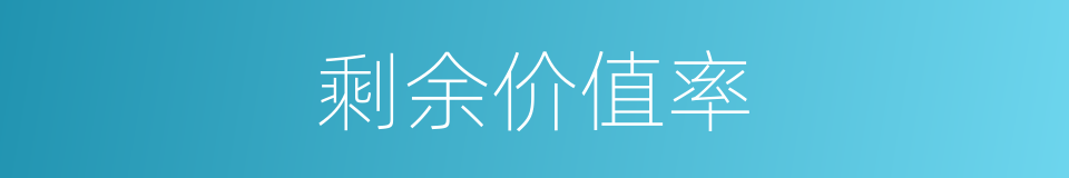 剩余价值率的同义词