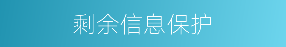剩余信息保护的同义词