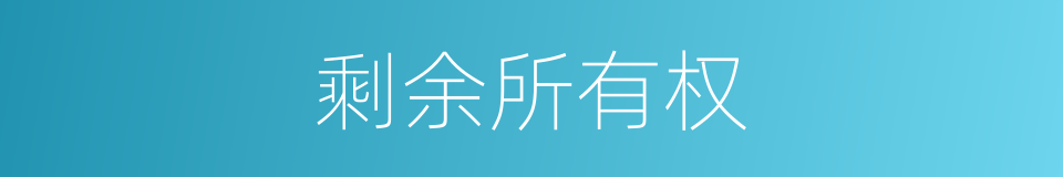 剩余所有权的同义词