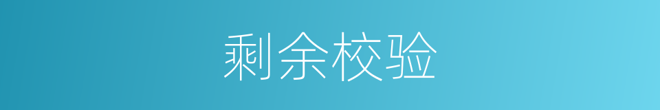 剩余校验的同义词
