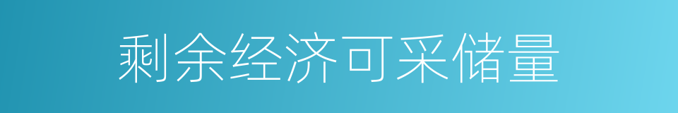 剩余经济可采储量的同义词
