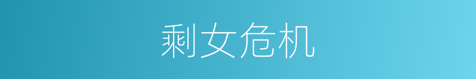 剩女危机的同义词