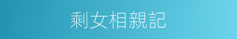 剩女相親記的同義詞