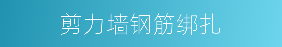 剪力墙钢筋绑扎的同义词