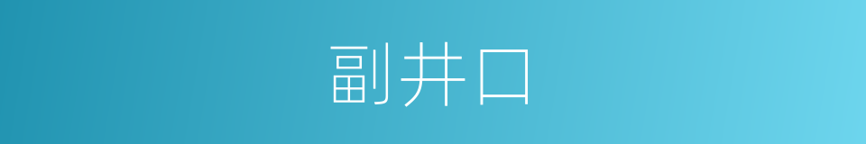 副井口的同义词