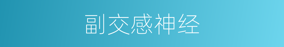 副交感神经的意思