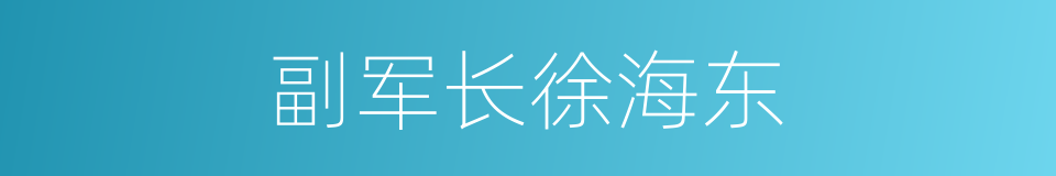 副军长徐海东的同义词