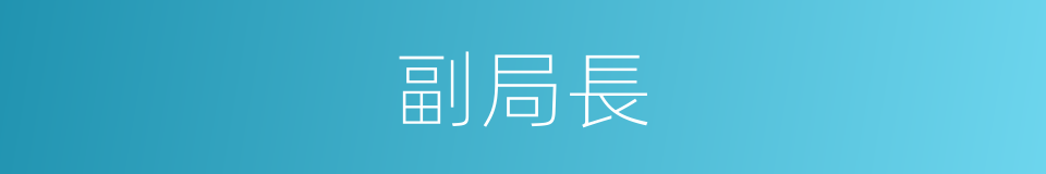 副局長的意思