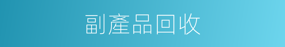 副產品回收的同義詞