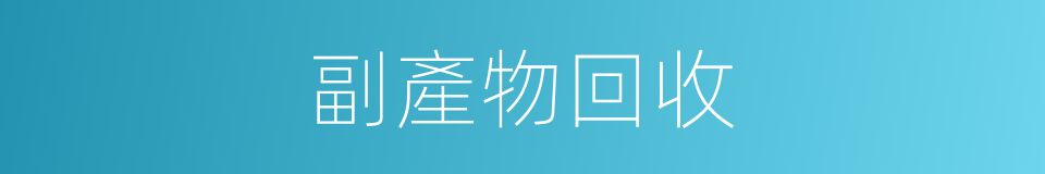 副產物回收的同義詞