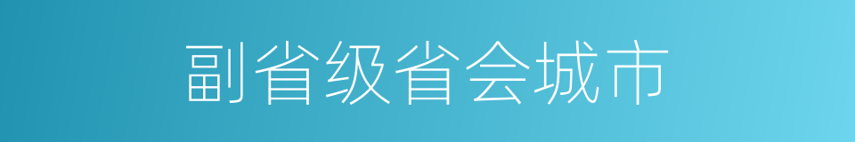 副省级省会城市的同义词
