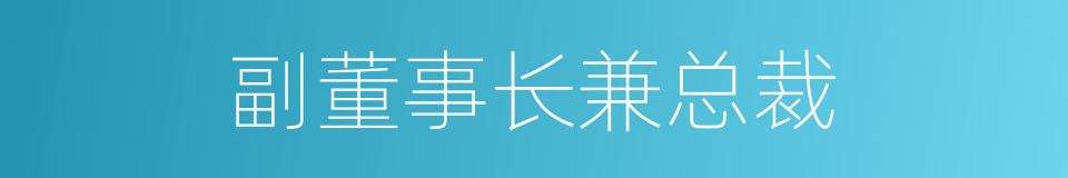 副董事长兼总裁的同义词