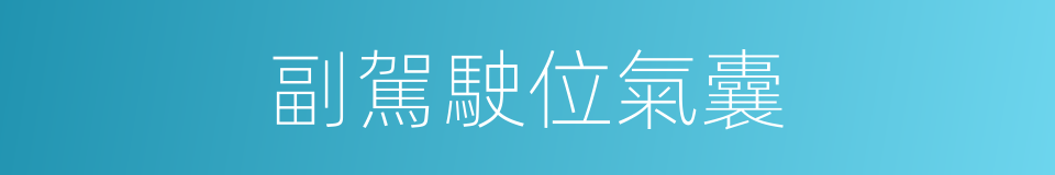副駕駛位氣囊的同義詞