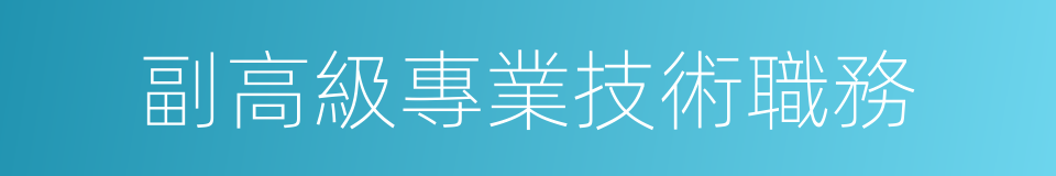 副高級專業技術職務的同義詞