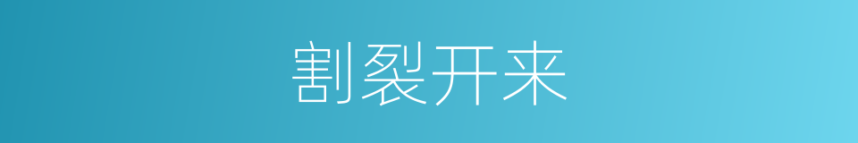 割裂开来的意思