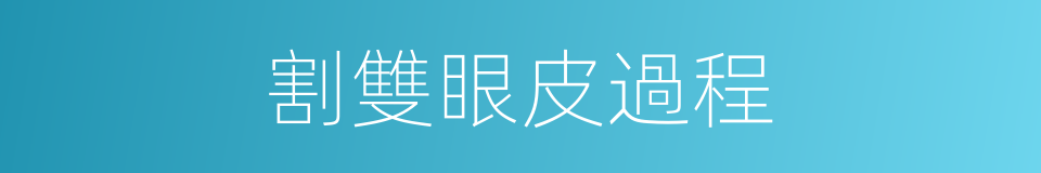 割雙眼皮過程的同義詞