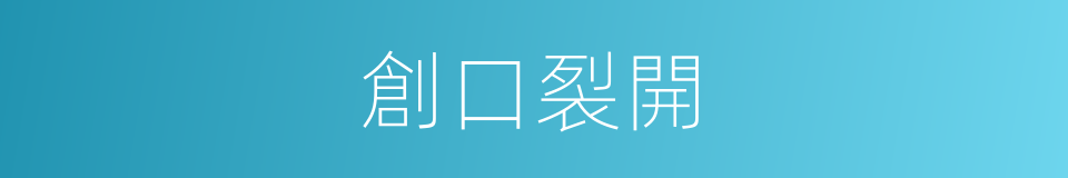 創口裂開的同義詞
