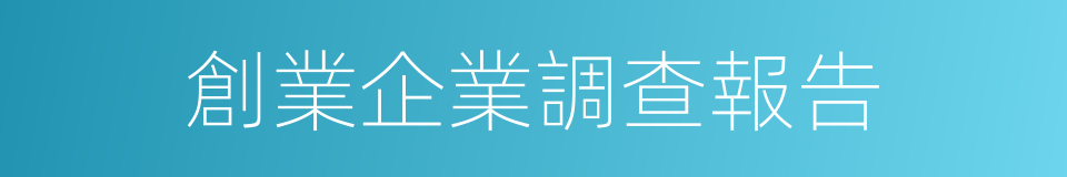 創業企業調查報告的同義詞