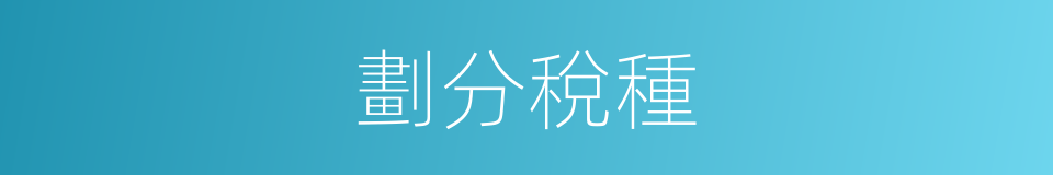 劃分稅種的同義詞