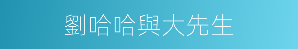 劉哈哈與大先生的同義詞